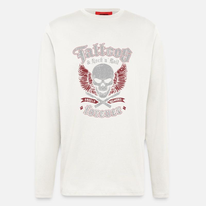Tattoos & Rock N Roll Forever - Langarmshirt - made by SPREAD  - OFF WHITE