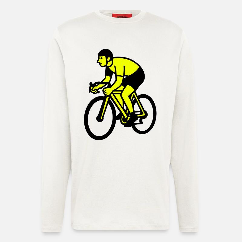 Neonrad Silhouette Radfahrer - Langarmshirt - made by SPREAD  - OFF WHITE