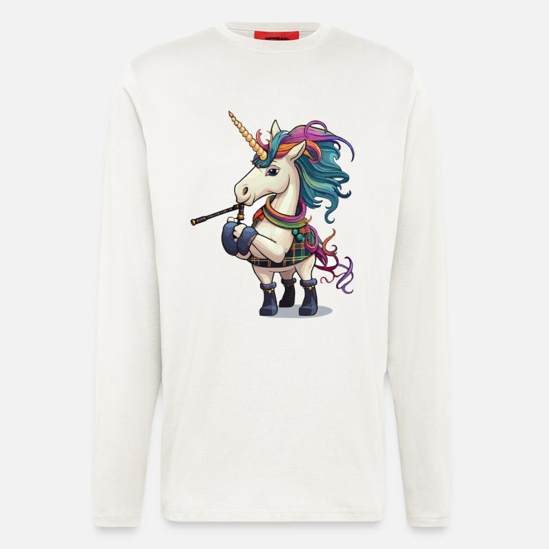 Bunter Einhorn Dudelsack - Langarmshirt - made by SPREAD  - OFF WHITE
