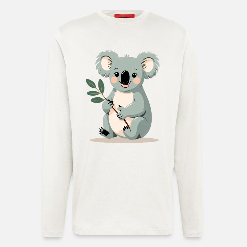 Kleiner Koala mit Blattzweig - Langarmshirt - made by SPREAD  - OFF WHITE
