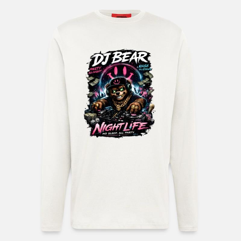 DJ Bear Nachtleben Orso Neon - Langarmshirt - made by SPREAD  - OFF WHITE