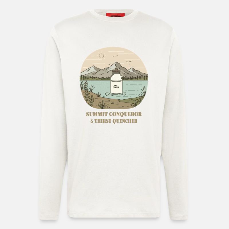 Gipfelwanderer & Durstlöscher - Langarmshirt - made by SPREAD  - OFF WHITE