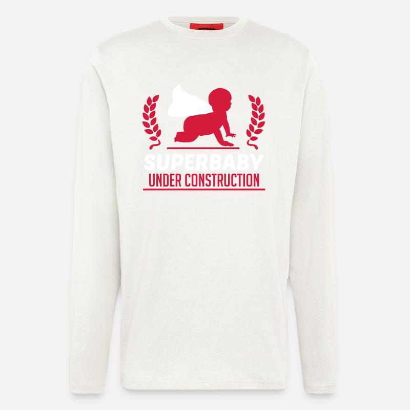 Superbaby under construction - Langarmshirt - made by SPREAD  - OFF WHITE