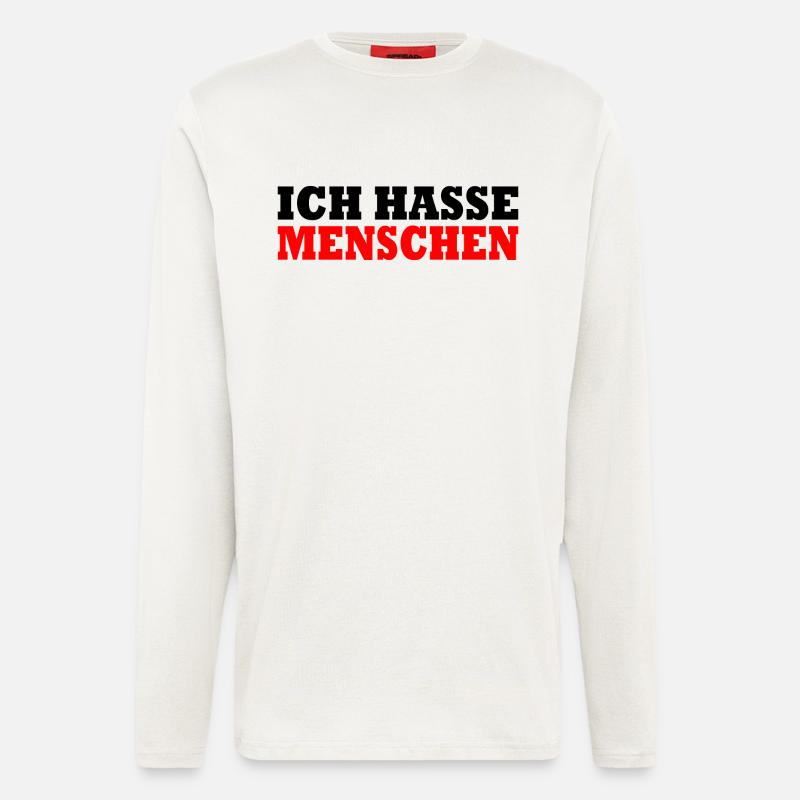 Ich hasse menschen - Langarmshirt - made by SPREAD  - OFF WHITE