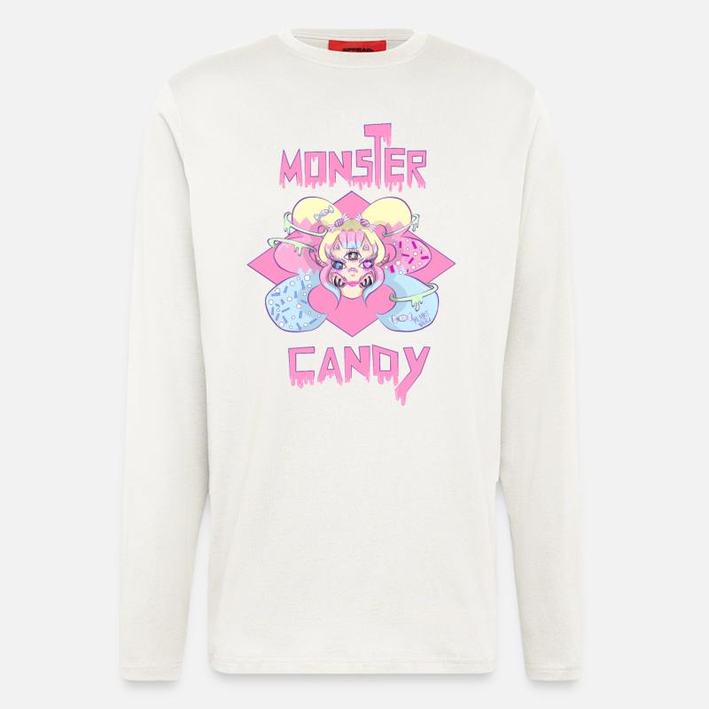 Monster Candy - Manches longues bio décontracté fabriqué en UE - OFF WHITE