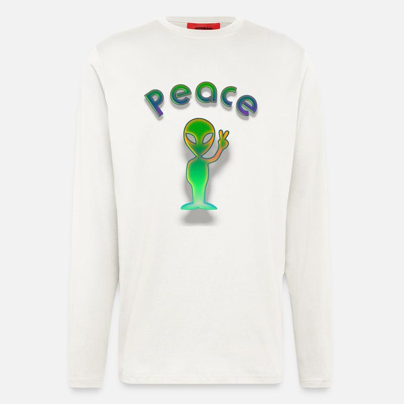 Peace Alien - Langarmshirt - made by SPREAD  - OFF WHITE