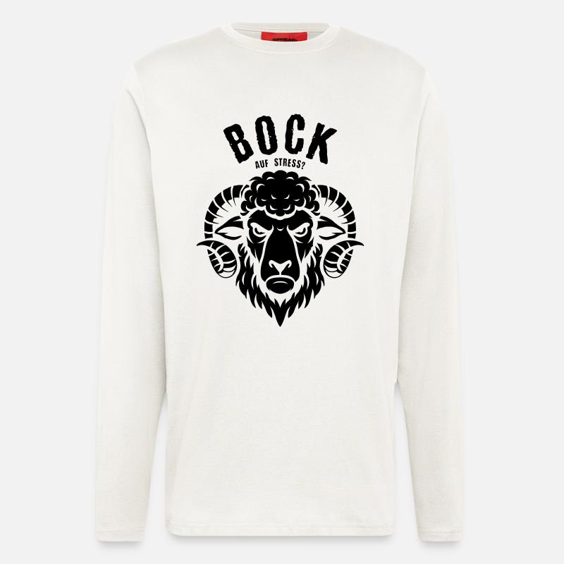 Bock auf Stress? - Langarmshirt - made by SPREAD  - OFF WHITE