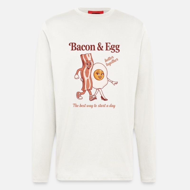 Bacon and Egg: Perfektes Duo - Langarmshirt - made by SPREAD  - OFF WHITE