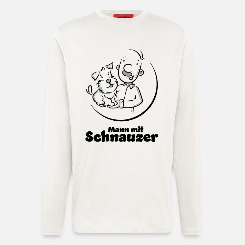 Mann mit Schnauzer (Oberlippenbart) - Langarmshirt - made by SPREAD  - OFF WHITE