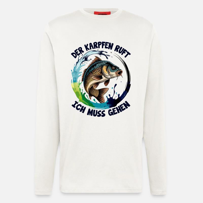 Karpfen ruft  - Langarmshirt - made by SPREAD  - OFF WHITE