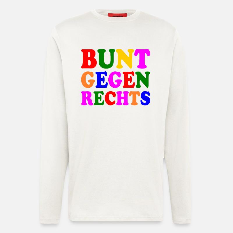 Bunt gegen rechts - Langarmshirt - made by SPREAD  - OFF WHITE