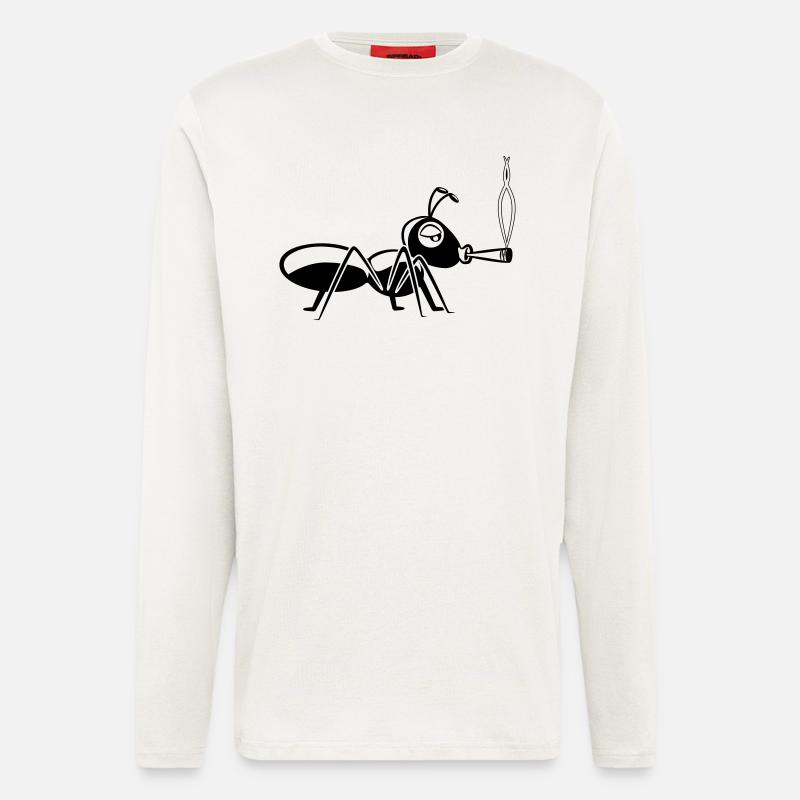 kiffen joint ameise - Langarmshirt - made by SPREAD - OFF WHITE