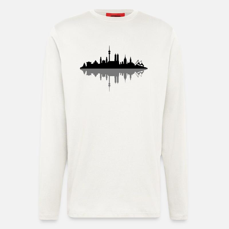 Skyline München Schatten - Langarmshirt - made by SPREAD  - OFF WHITE