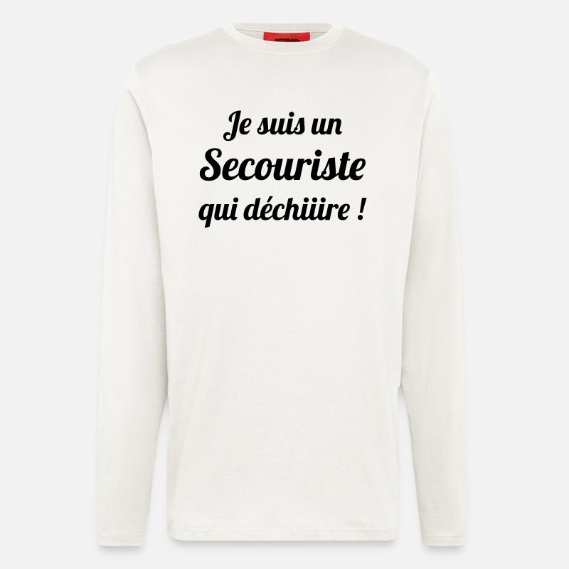 Secourisme / Secouriste / Secours / Secourir - Manches longues bio décontracté fabriqué en UE - OFF WHITE