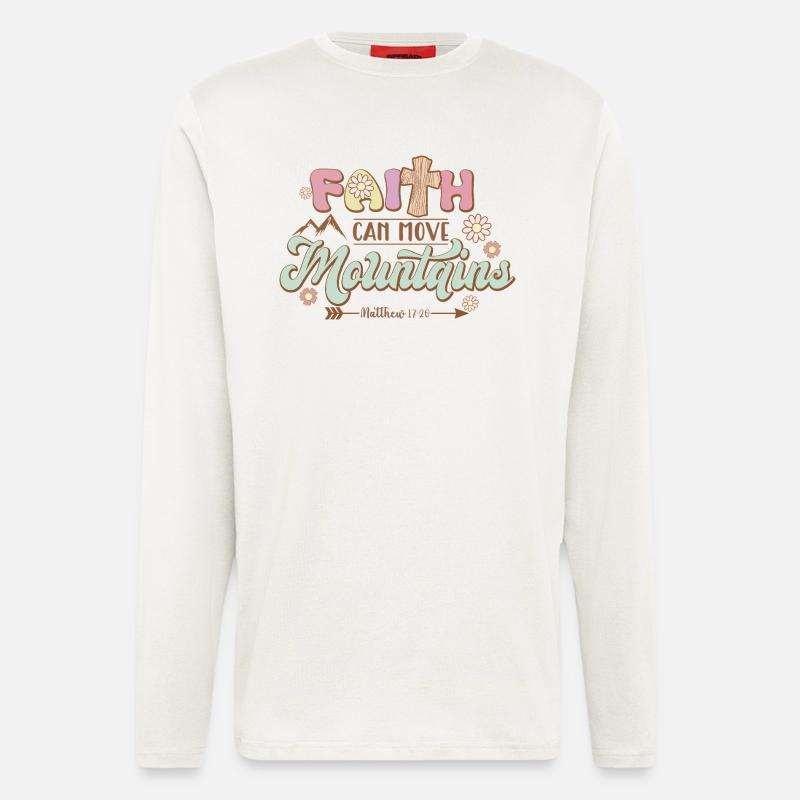 Glaube kann Berge versetzen - Langarmshirt - made by SPREAD  - OFF WHITE