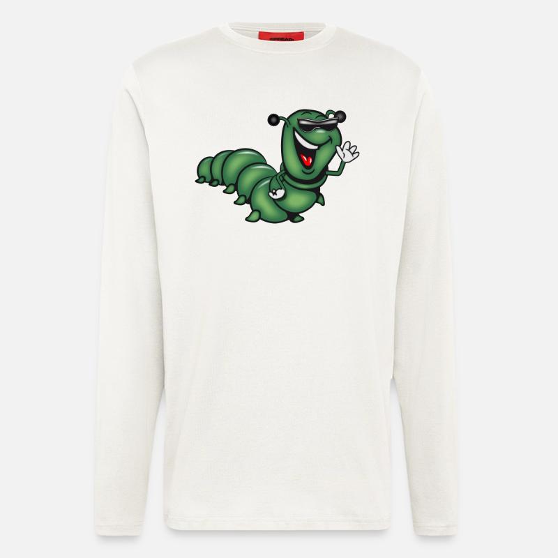 caterpillar hat funny - Longsleeve - made by SPREAD  - OFF WHITE