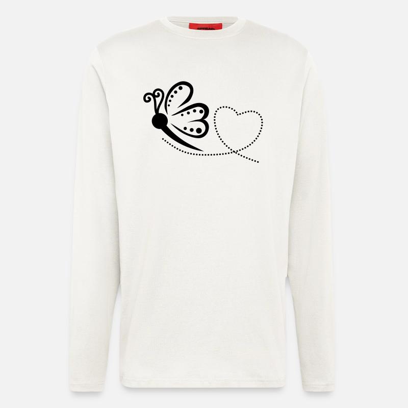 Butterfly heart design - Langarmshirt - made by SPREAD  - OFF WHITE