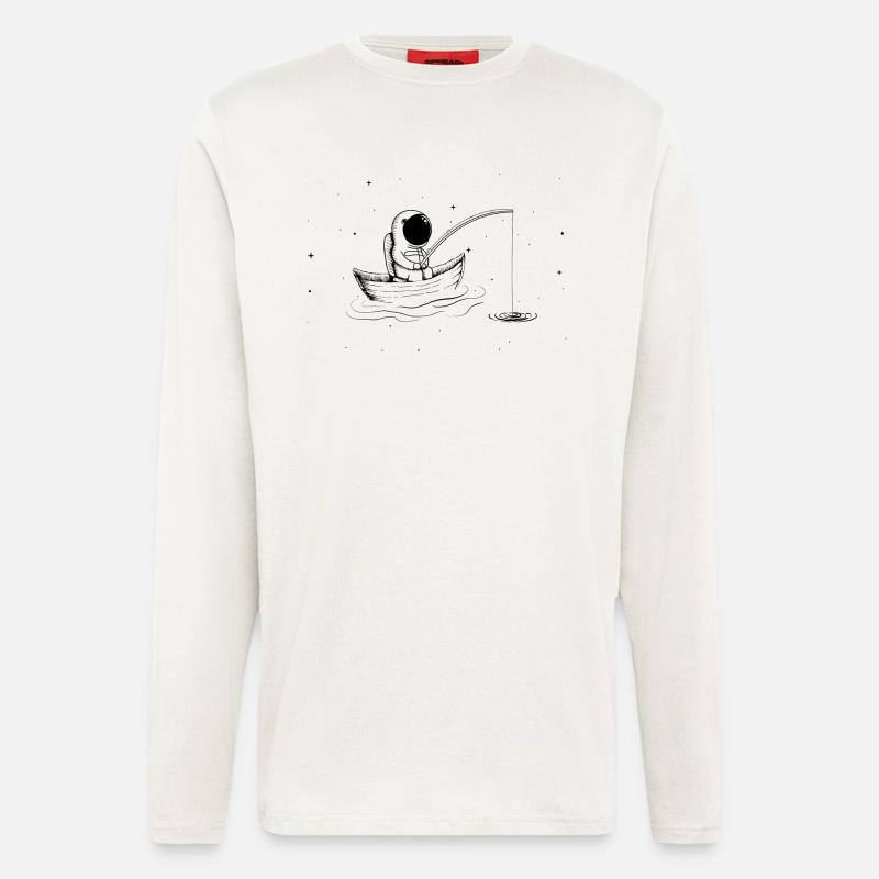 Fishing In Space - Langarmshirt - made by SPREAD  - OFF WHITE