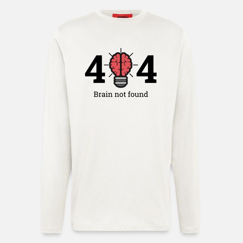404 - brain not found - Langarmshirt - made by SPREAD  - OFF WHITE