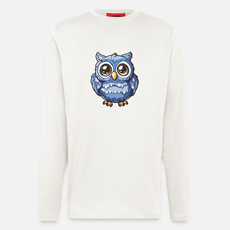 Niedliche Eulenfigur Mit Großen Augen - Langarmshirt - made by SPREAD  - OFF WHITE