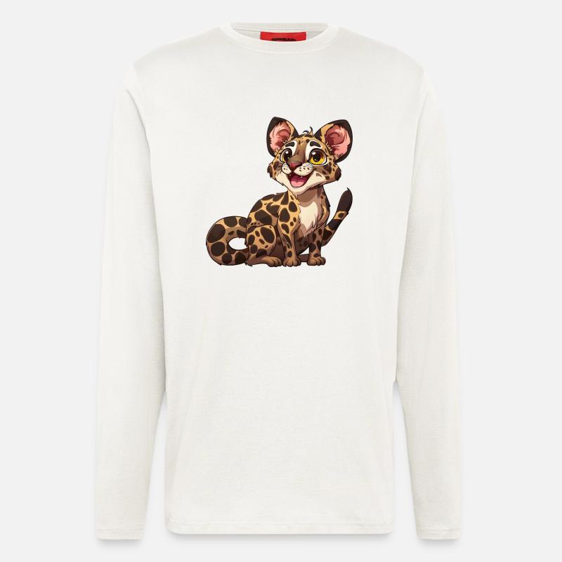 Verspielter Junger Leopard Blick - Langarmshirt - made by SPREAD  - OFF WHITE