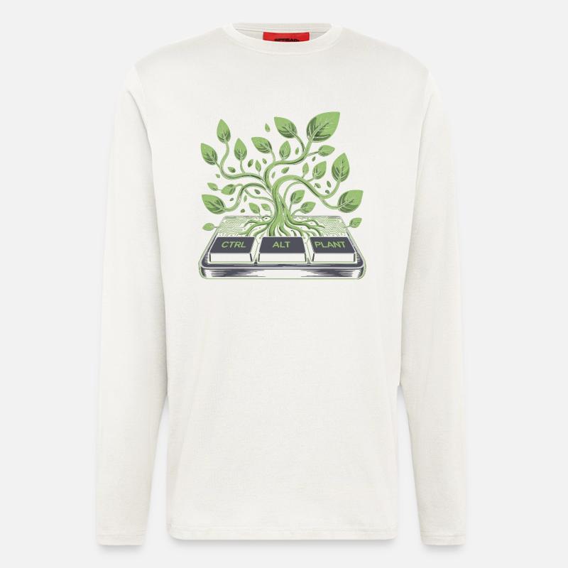 ctrl alt plant garden design - Longsleeve - made by SPREAD  - OFF WHITE
