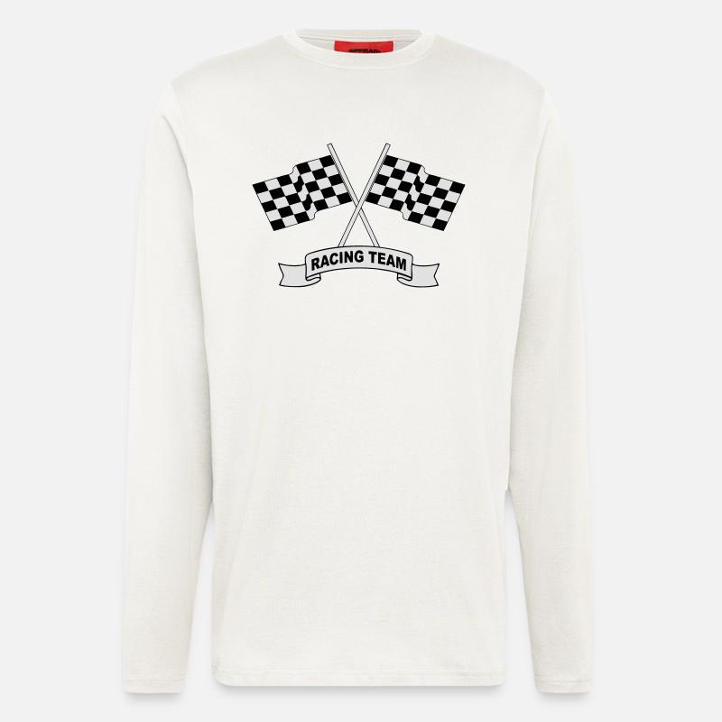 racing team flags - Langarmshirt - made by SPREAD  - OFF WHITE