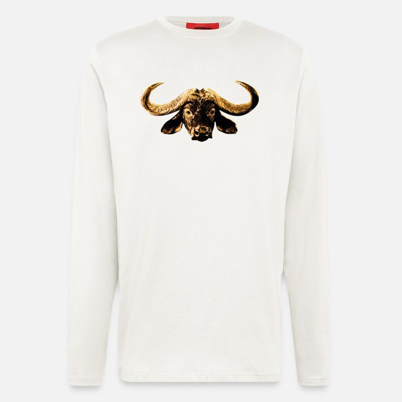 Büffel Tier - Langarmshirt - made by SPREAD  - OFF WHITE