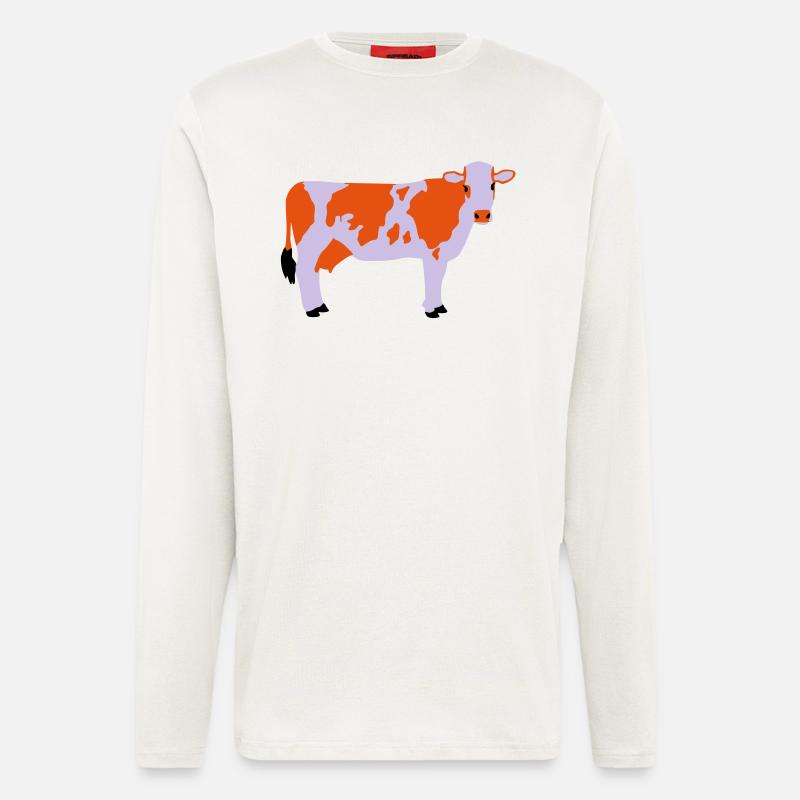 Kuh Vektor gefleckt - Langarmshirt - made by SPREAD - OFF WHITE