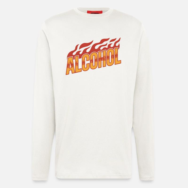 Alkohol - Cool Drinking Logo - Langarmshirt - made by SPREAD  - OFF WHITE