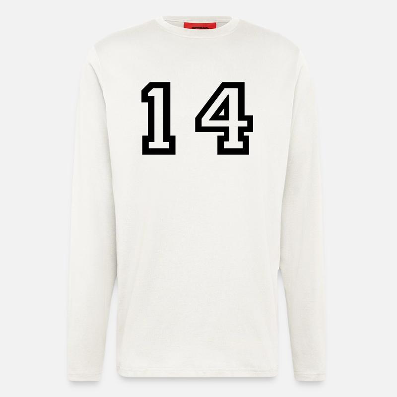 Nummer - 14 - vierzehn - Langarmshirt - made by SPREAD  - OFF WHITE