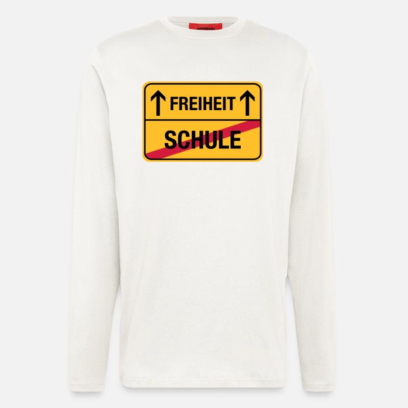 Schule – Freiheit - Langarmshirt - made by SPREAD  - OFF WHITE