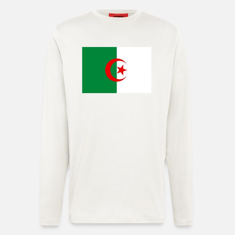 Algerien Flagge - Langarmshirt - made by SPREAD  - OFF WHITE