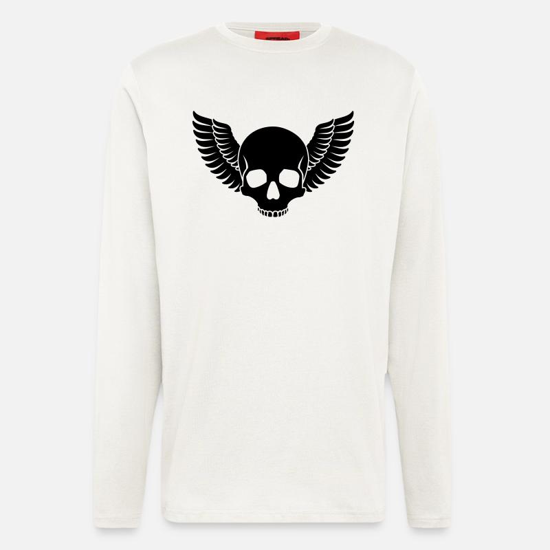 Schädel Flügel - Langarmshirt - made by SPREAD - OFF WHITE