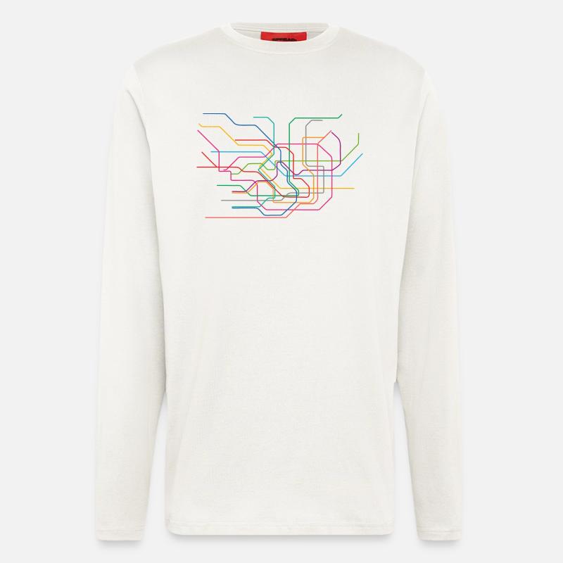 Tokyo Subway Map - Langarmshirt - made by SPREAD  - OFF WHITE