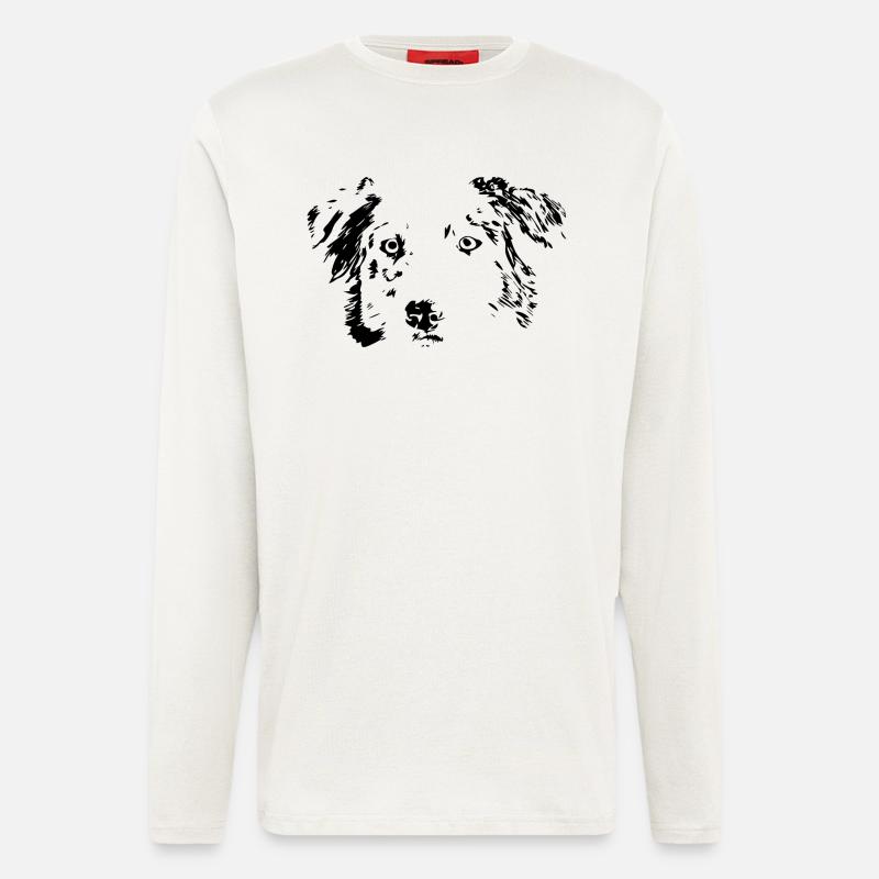 Hund, Geschenk, Australian shepherd, Idee - Langarmshirt - made by SPREAD  - OFF WHITE