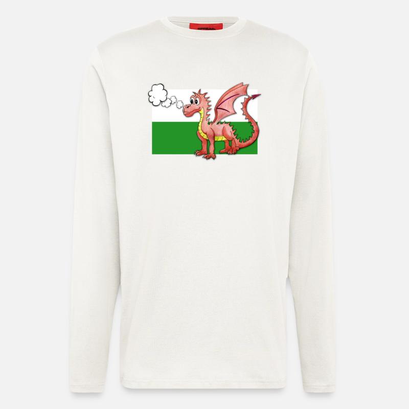 Puffing Welsh Dragon - Gregory - Longsleeve - made by SPREAD  - OFF WHITE