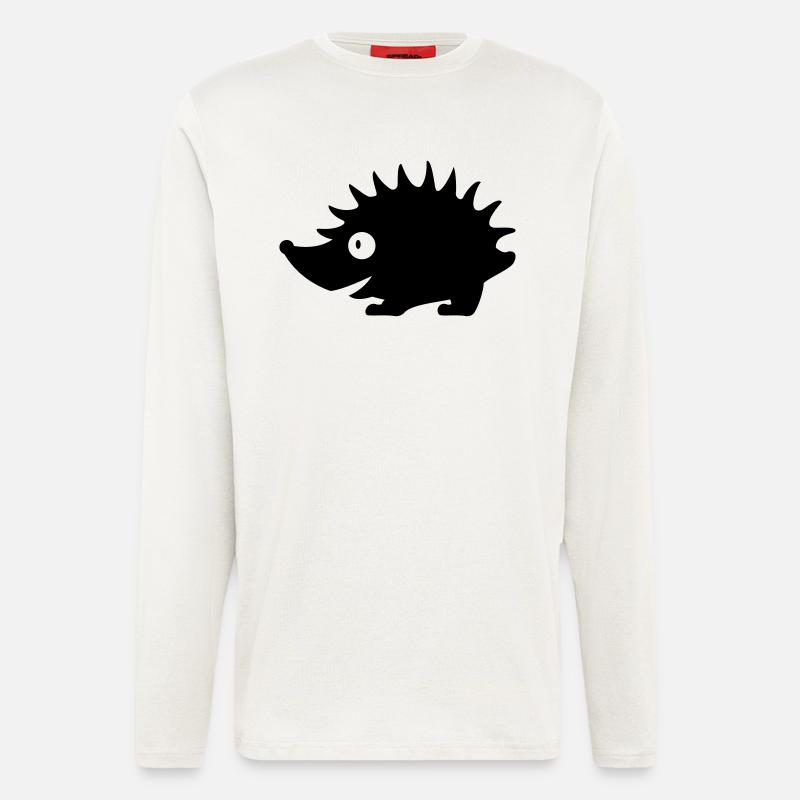 Igel / hedgehog (1c) - Langarmshirt - made by SPREAD  - OFF WHITE