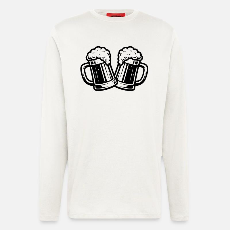 Bierkrug Bier Anstoßen - Langarmshirt - made by SPREAD  - OFF WHITE