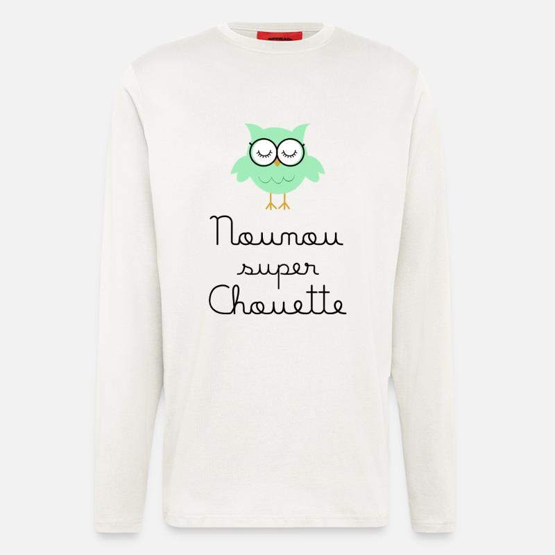 Kindermädchen große Eule - Langarmshirt - made by SPREAD  - OFF WHITE