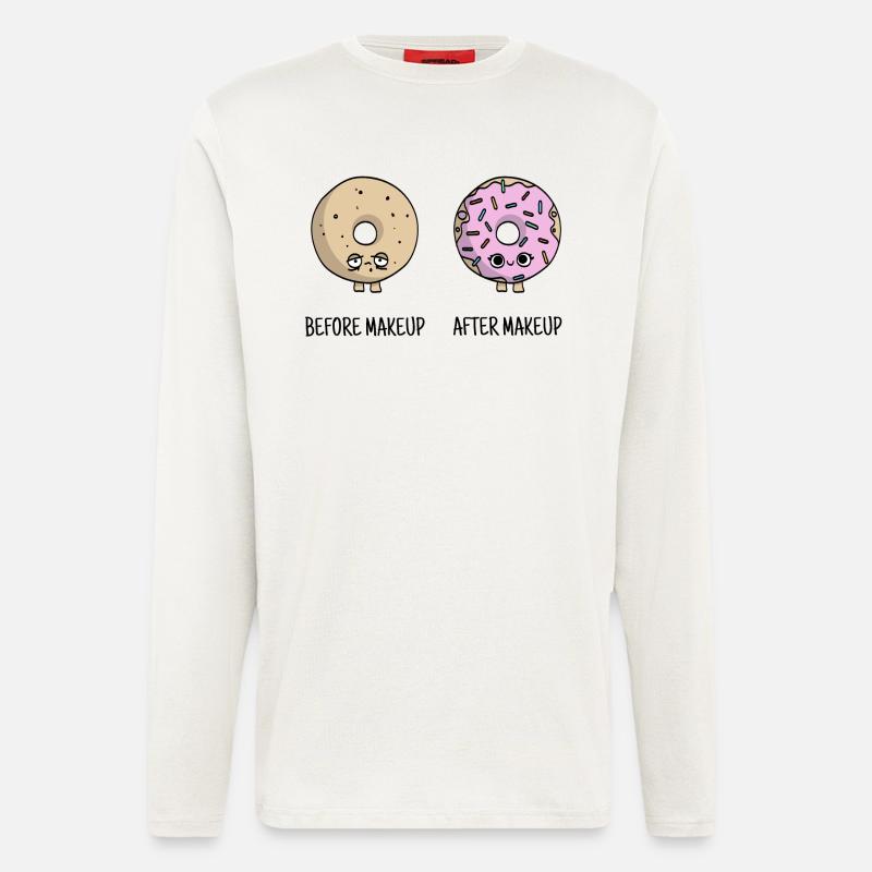 cute make-up donuts gift - Longsleeve - made by SPREAD  - OFF WHITE