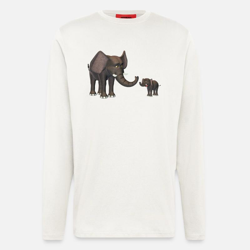elefanten - Langarmshirt - made by SPREAD  - OFF WHITE