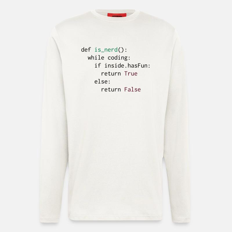 Python Definition von Nerd - Langarmshirt - made by SPREAD  - OFF WHITE