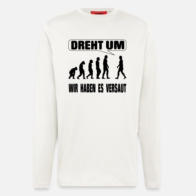 Evolution - Wir haben es versaut - Langarmshirt - made by SPREAD  - OFF WHITE