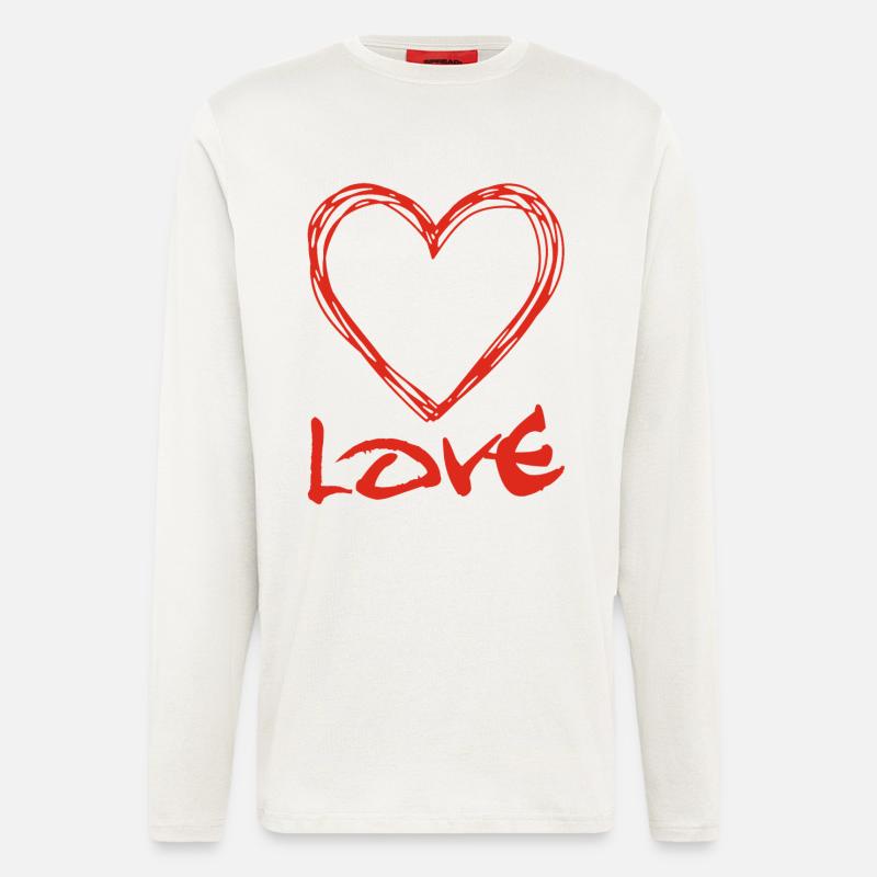 rotes Graffiti-Herz - Langarmshirt - made by SPREAD  - OFF WHITE