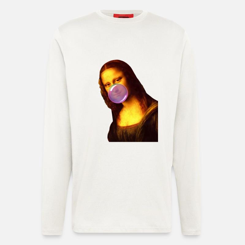 Mona Lisa Kaugummi Bubble - Langarmshirt - made by SPREAD - OFF WHITE