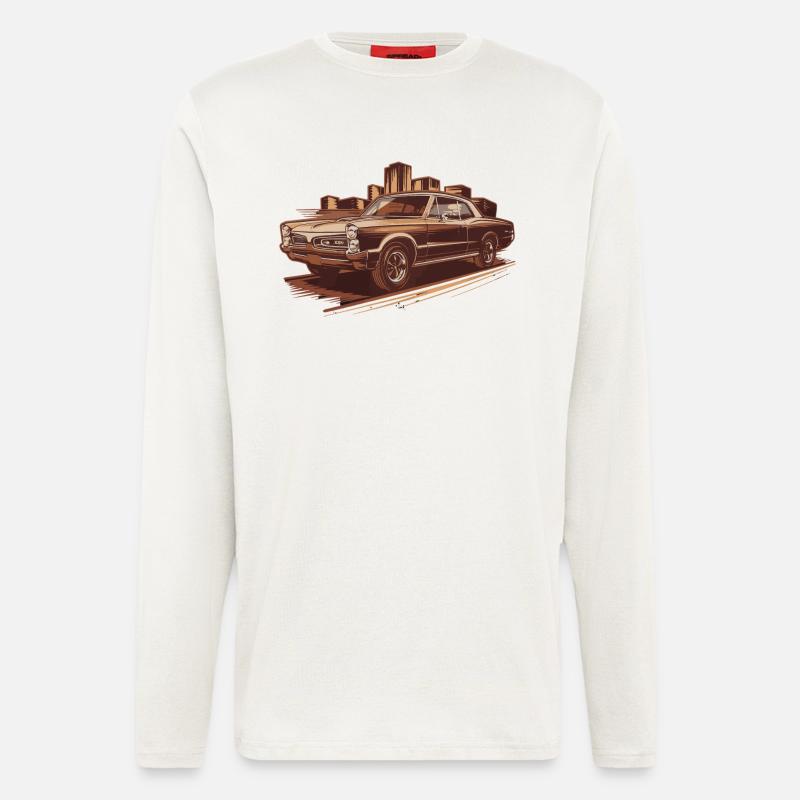 1966 GTO Oldtimer Altes Auto - Langarmshirt - made by SPREAD  - OFF WHITE
