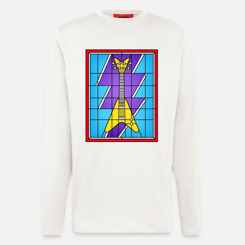 Buntglasgelbe E-Gitarre - Langarmshirt - made by SPREAD  - OFF WHITE