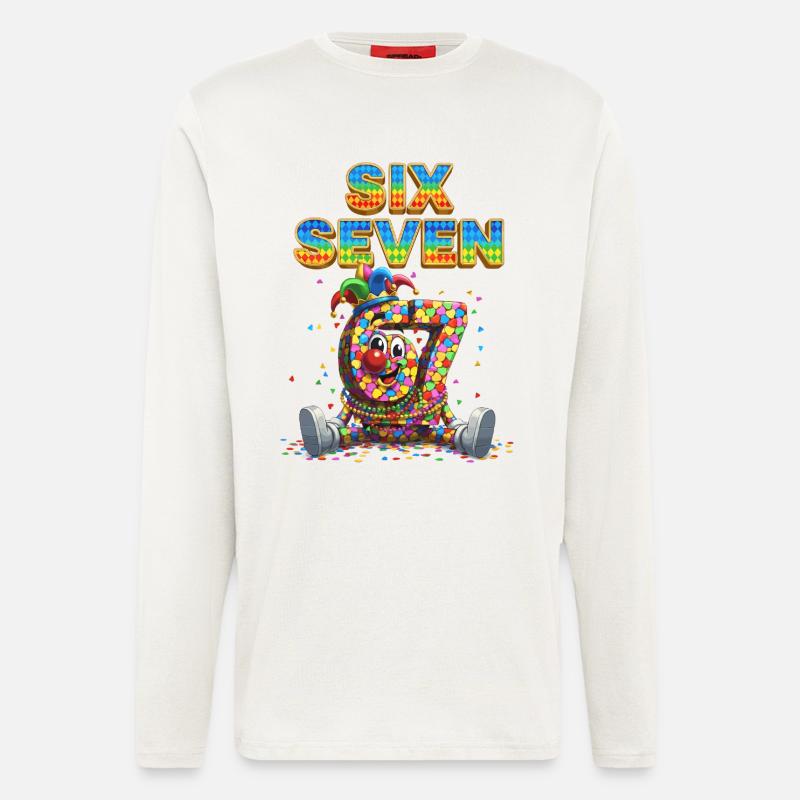 67 six seven Karneval Süß Geschenk - Langarmshirt - made by SPREAD  - OFF WHITE