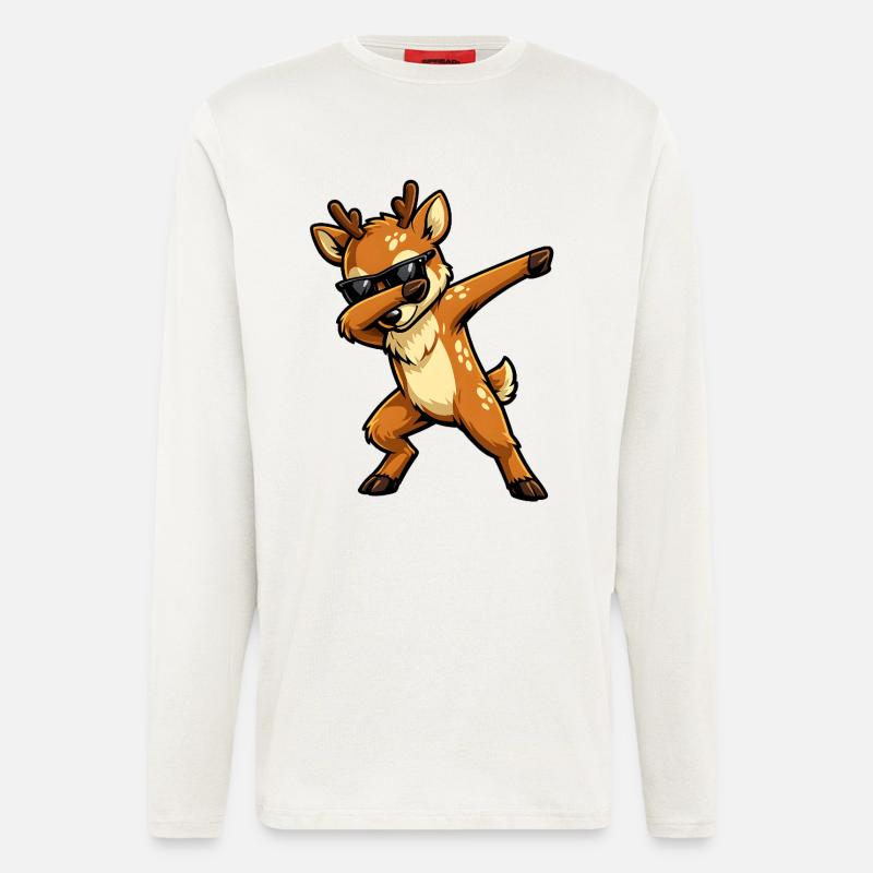 Dabbing Reh - Langarmshirt - made by SPREAD - OFF WHITE